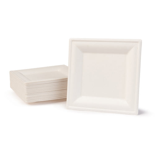 BIOZOYG Set da Tavola ecologiche bagassa USA e Getta | 50 16x16cm (50 pezzo) - Ilgrandebazar