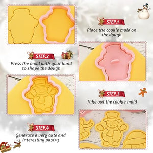 MELLIEX Set 9 Stampini Per Biscotti Di Natale 3D – Forme Classiche In Plastica, Diametro 6 Cm, Per Dolci Fatti In Casa