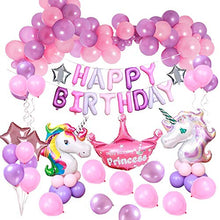 Carica l'immagine nel visualizzatore di Gallery, MMTX Decorazioni per Feste Unicorno, con 2pcs Enorme Palloncino Viola - Ilgrandebazar