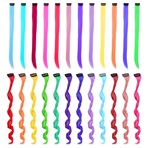 Cizen 24pz Extension Capelli Colorati Clip, Ciocche Colorate per in... - Ilgrandebazar