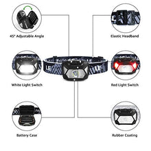 Carica l'immagine nel visualizzatore di Gallery, Lampada da Testa C500 (2 Pezzi), LE 6 modalità di Luce, Frontale LED...