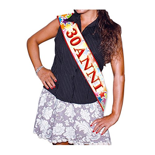 Big Party- Fascia Compleanno 30 Anni, Colore, 81455 - Ilgrandebazar