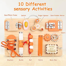 Carica l'immagine nel visualizzatore di Gallery, Joyreal Pannello Sensoriale Bambini Montessori - Busy Board Giochi Legno Montessori 1 2 3 Anni con Specchio Neonati Giocattoli Giochi Educativi Regalo per Bambini