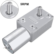 Carica l'immagine nel visualizzatore di Gallery, DC 12V Riduttore Reversibile Motore Elettrico Turbina ad Alta Coppia Riduttore a Vite Senza Fine (5RPM)