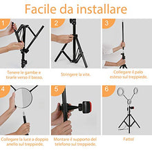 Carica l&#39;immagine nel visualizzatore di Gallery, Luce ad anello doppio iBesi, 11 modalità di illuminazione, 2700-6500K, 2020...