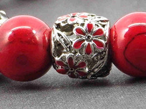 Bracciale Miss Chichi in rossa turchese ricostituita con perline di metallo... - Ilgrandebazar
