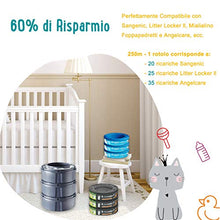 Carica l&#39;immagine nel visualizzatore di Gallery, Ricarica mangiapannolini con trattamento antiodore EVOH 250m + tubo - Ilgrandebazar