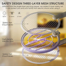 Carica l&#39;immagine nel visualizzatore di Gallery, Racchetta Zanzare Elettrica, Mosiller 2 in 1 Scacciamosche Elettrico E 3000V Scacciamosche Da con USB Base Di Ricarica, Insetti Scacciamosche Portatile e Lampada UV per Casa, Cucina, Interni E Estern