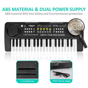 Shayson Pianola Bambini Musicale Tastiera per Bambini 37 Tasti Tastiera Elettronica Tastiera Portatile Multifunzione Mini Tastiera Music Giocattolo Educativo Per Bambini Regalo 3 4 5 6 7 8 Anni
