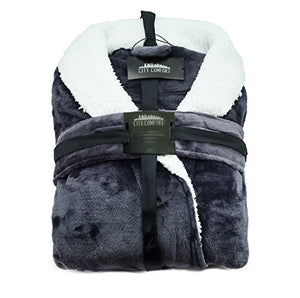 CityComfort Accappatoio per Uomo in Pile Super Morbido con L-XL, Nero - Ilgrandebazar