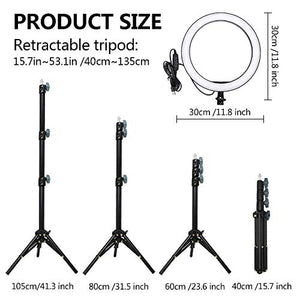 UFLIZOGH Luce ad Anello Led Dimmerabile 10" con Stativo Treppiede per Selfie...