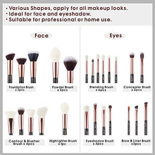 Carica l&#39;immagine nel visualizzatore di Gallery, Jessup Brand 25pz Pennello per trucco professionale Black/Rose Gold