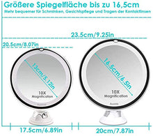 Carica l&#39;immagine nel visualizzatore di Gallery, Auxmir Specchio Ingranditore 10X da 6,5 Pollici Trucco Illuminato...