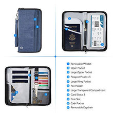Carica l'immagine nel visualizzatore di Gallery, Vemingo Portafoglio da Viaggio Porta Passaporto Familiare Documenti Blu