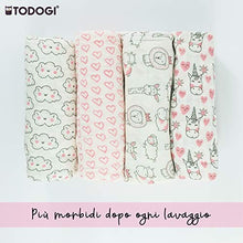 Carica l'immagine nel visualizzatore di Gallery, TODOGI Mussole Neonato 100% Cotone Biologico Certificato GOTS Set 4 Pink&amp;grey