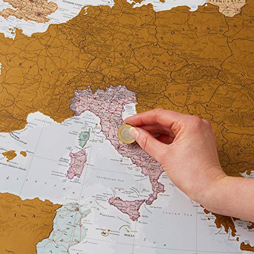 Maps International - Poster con mappa da grattare, edizione Europa