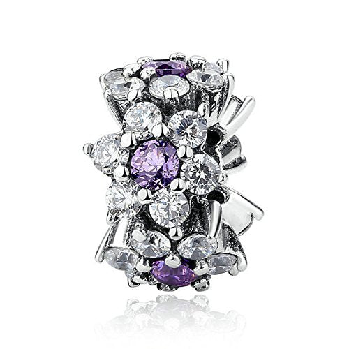 Distanziatore Nontiscordardime Charms Argento 925 Fiore Viola - Ilgrandebazar