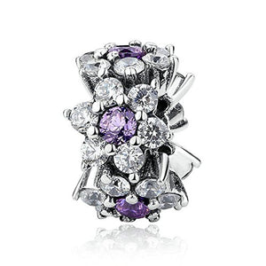Distanziatore Nontiscordardime Charms Argento 925 Fiore Viola - Ilgrandebazar