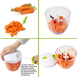 Sedhoom Tritatutto Manuale con 5 Lame, 1000ML, Tritaverdure, Taglia Verdure...