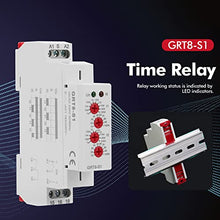 Carica l&#39;immagine nel visualizzatore di Gallery, Relè temporizzatore ciclo AC 230V GRT8-S1 Mini temporizzatore ciclo asimmetrico ON/OFF Relè tempo ciclo ripetuto