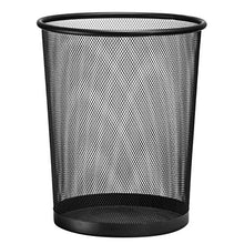 Carica l'immagine nel visualizzatore di Gallery, D.RECT Cestino per la carta | 19L, 27x28cm, forma circolare | In rete| Cestino Gettacarte Metallo| Cestino carta ufficio | Nero