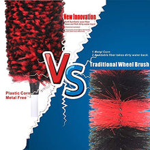 Carica l'immagine nel visualizzatore di Gallery, Clean world - Spazzola per ruote in lana sintetica 17.7inch Red, Rosso e nero.