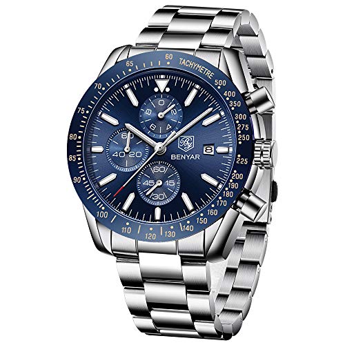 BENYAR moda uomo al quarzo cronografo impermeabile orologi business Bl Ilgrandebazar