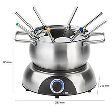 Carica l&#39;immagine nel visualizzatore di Gallery, Clatronic 261704 Fonduta con 8 forchettine, Acciaio Inossidabile, Argento, XL - Ilgrandebazar