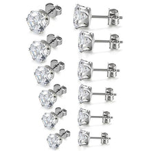 Carica l&#39;immagine nel visualizzatore di Gallery, JewelryWe Gioielli Orecchini Zirconia Brillanti, Piccoli orecchini di 6 Paia - Ilgrandebazar