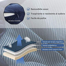 Carica l'immagine nel visualizzatore di Gallery, Glymnis Cuscino da Viaggio Memory Foam Collo Lavabile Blu