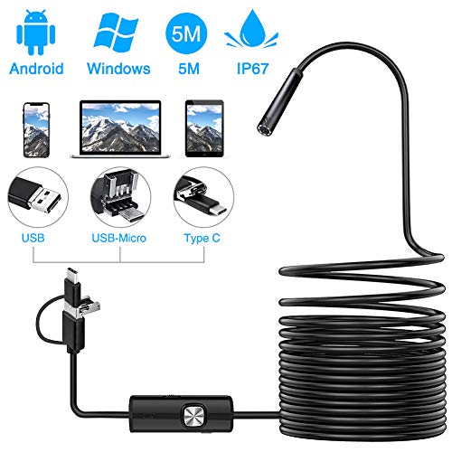 PiAEK Endoscopio Android 2.0 Megapixel HD Impermeabile Telecamera di nero - Ilgrandebazar