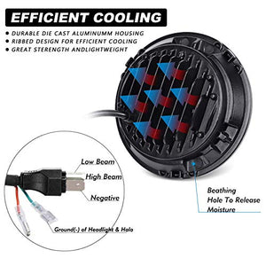 Faro LED 7 pollici, YEEGO 50W 7" per Moto Rotond Angel 1 x 7 "faro