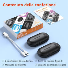 Carica l&#39;immagine nel visualizzatore di Gallery, 2 Pezzi Scaldamani Elettrico 6000 mAh,OUTJUT Scaldamani Ricaricabile Portatile con 3 Livelli di Riscaldamento Fino a 55 ℃ Scaldamani USB a Ricarica Rapida per Caccia, Golf, Campeggio, Tenere al caldo