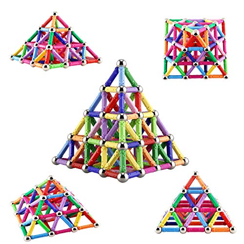 Veatree 206 Pezzi Puzzle Blocchi magnetici Giocattoli, 10colors-206pcs