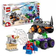 Carica l&#39;immagine nel visualizzatore di Gallery, LEGO 10782 Marvel Spidey e i Suoi Fantastici Amici Resa dei Conti tra Hulk e Rhino, Spider-Man Giocattolo con Macchine Monster Truck, Giochi per Bambini e Bambine dai 4 Anni