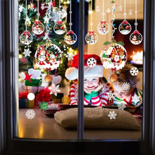 Carica l'immagine nel visualizzatore di Gallery, Vetrofanie Natalizie per Finestre, Adesivi Finestra Natalizi Riutilizzabili Pupazzo di Neve Fiocco di Neve Babbo Natale Sticker Grandi, Decorazioni PVC Wallpaper Murali per Vetrine Negozio Vetro Porte