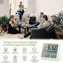 Carica l&#39;immagine nel visualizzatore di Gallery, NOKLEAD Igrometro Termometro per interni - Indicatore digitale con sensore di monitoraggio della temperatura, Portable misuratore di umidità accurato per Ambiente Stanza monitoraggio (Bianco)