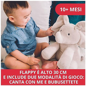 GUND Flappy Elefantino Peluche Interattivo | Canta e parla in Italiano | Muove le orecchie | Peluche di 30.5 cm | Peluche per bambini da 10 Mesi