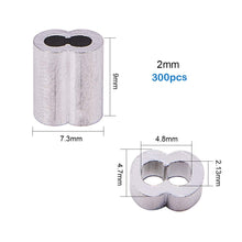 Carica l&#39;immagine nel visualizzatore di Gallery, INCREWAY morsetti per fune, 300 pezzi M2 lega di alluminio morsetto 300pcs - Ilgrandebazar