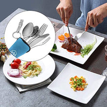 Carica l'immagine nel visualizzatore di Gallery, FYSHOP Set di Posate da Campeggio Viaggio in Acciaio Inossidabile Posate Portatili con Custodia in Neoprene Ufficio