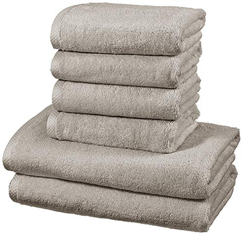 AmazonBasics - Set di asciugamani ad 2 teli bagno + 4 asciugamani, Platino - Ilgrandebazar