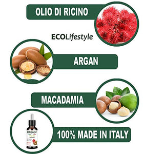 Olio di Ricino per Ciglia Capelli (50ml) Siero Allungante Pelle...