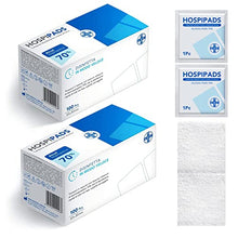 Carica l&#39;immagine nel visualizzatore di Gallery, AIESI® Tamponi salviette disinfettanti a base di alcool isopropilico 70% dimensioni 65x30 mm confezionati singolarmente (Confezione da 200 pezzi) HOSPIPADS
