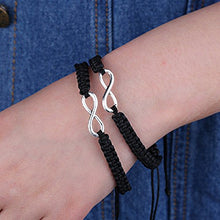 Carica l'immagine nel visualizzatore di Gallery, Shlonger, bracciali unisex intrecciati con simbolo dell’infinito, Black - Ilgrandebazar