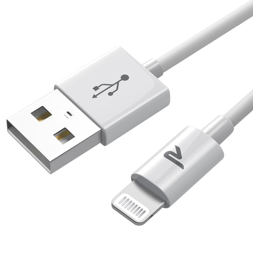 RAMPOW Cavo iPhone, Cavo iPhone USB [Certificato Apple MFi C89], Cavo Lightning, Cavo Caricatore iphone Carica Rapida Compatibile per iPhone 14/13/12/11/Pro Max/X/XS/XS Max/XR, iPad - Bianco/1M