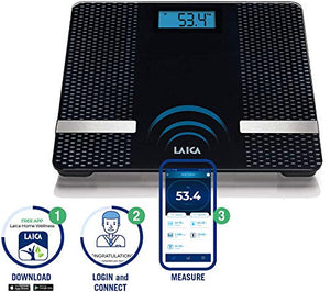 Laica PS7002 Smart Bilancia Pesapersone Elettronica, iOS 10+/Android 6.0+ - Ilgrandebazar