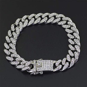 MCSAYS Hip Hop Uomini Gioielli Moda Pieno di Diamanti Catena Cubana White - Ilgrandebazar
