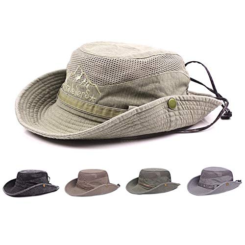 Obling Cappello estivo, unisex, a tesa larga, protegge dai raggi UV, Khaki