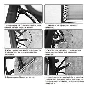 Keten, Set di Elastici con Gommino Chiusura, per sedie Pieghevoli, Nero - Ilgrandebazar