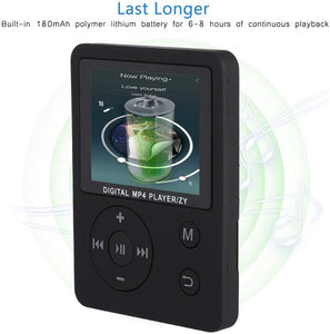 Lettore Musicale MP3 MP4, Lettore HiFi con Schermo a Colori Portatile Leggero e Sottile Lettore Musicale MP3 MP4 Pulsante Rotondo USB2.0(黑色)
